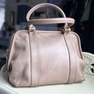 READ FIXER UPPER Coach Tan Leather Bowler Satchel Bag